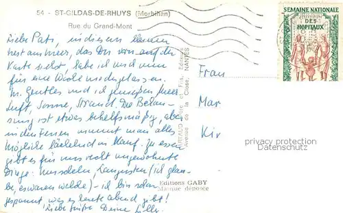 AK / Ansichtskarte St Gildas de Rhuys Rue du Grand Mont 