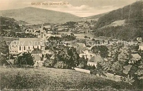 AK / Ansichtskarte Schnierlach_Lapoutroie_68 Ortsansicht mit Kirche 