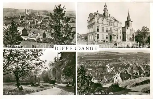 AK / Ansichtskarte Differdange_Luxembourg Vue generale Hotel de Ville Parc 