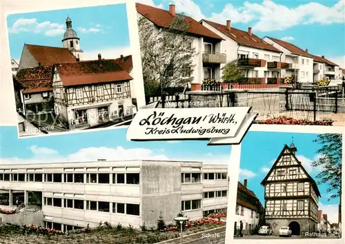 AK / Ansichtskarte Loechgau Partie an der Kirche Wagnerstrasse Schule Rathaus Fachwerkhaus Loechgau