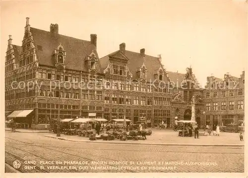 AK / Ansichtskarte Gand_Belgien Place Sainte Pharailde ancien Hospice Saint Laurent Marche aux poissons Gand Belgien