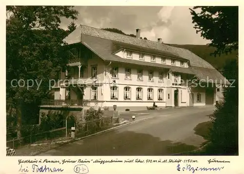 AK / Ansichtskarte Muggenbrunn Gasthaus Pension Gruener Baum Muggenbrunn
