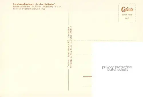 AK / Ansichtskarte Pfaffenhofen_Ilm Autobahn Rasthaus In der Holledau Pfaffenhofen Ilm