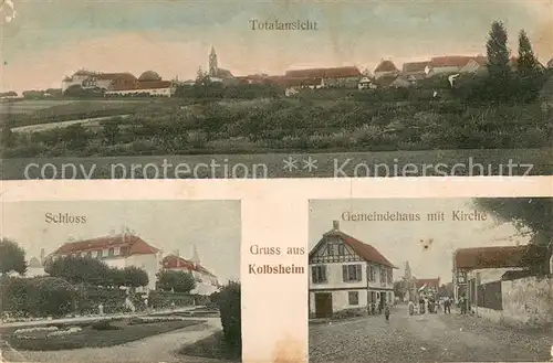 AK / Ansichtskarte Kolbsheim_67 Panorama Schloss Gemeindehaus mit Kirche 