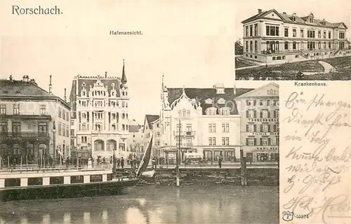 AK / Ansichtskarte Rorschach_Bodensee_SG Hafenansicht Krankenhaus 