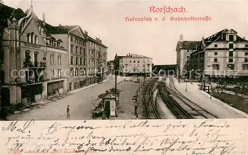 AK / Ansichtskarte Rorschach_Bodensee_SG Hafenplatz von der Bahnhofstrasse 