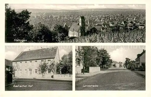 AK / Ansichtskarte Haltingen Panorama mit Kirche Gasthaus Badischer Hof Landstrasse Haltingen