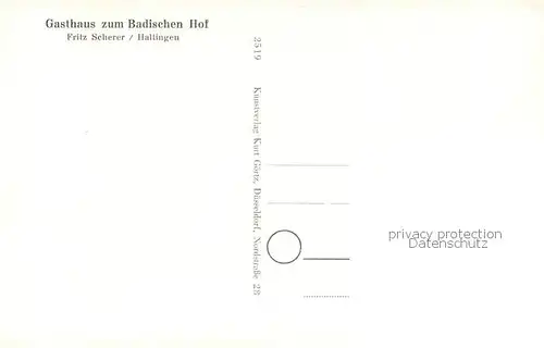 AK / Ansichtskarte Haltingen Panorama mit Kirche Gasthaus Badischer Hof Landstrasse Haltingen