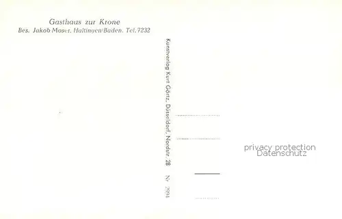 AK / Ansichtskarte Haltingen Gasthaus zur Krone Haltingen