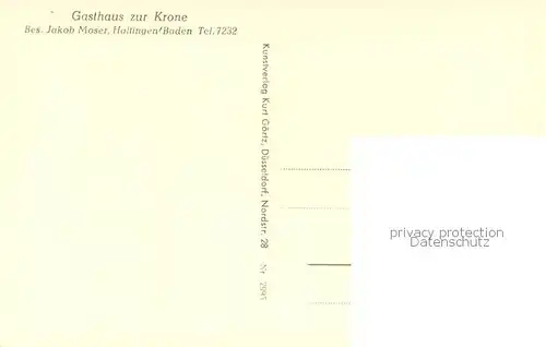 AK / Ansichtskarte Haltingen Gasthaus zur Krone Haltingen