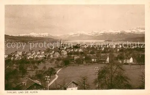 AK / Ansichtskarte Thalwil_ZH und die Alpen 