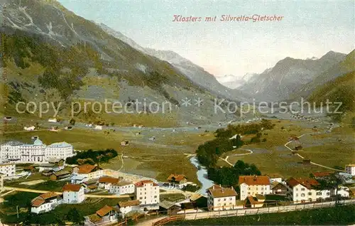 AK / Ansichtskarte Klosters_GR mit Silvretta Gletscher Klosters_GR