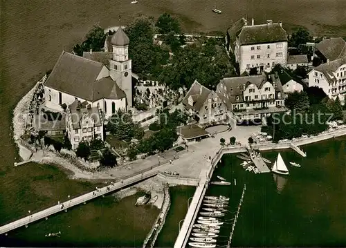 AK / Ansichtskarte Wasserburg_Bodensee Fliegeraufnahme Gesamtansicht Wasserburg Bodensee