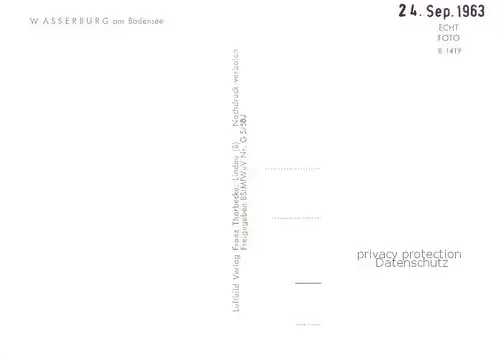 AK / Ansichtskarte Wasserburg_Bodensee Fliegeraufnahme Gesamtansicht Wasserburg Bodensee