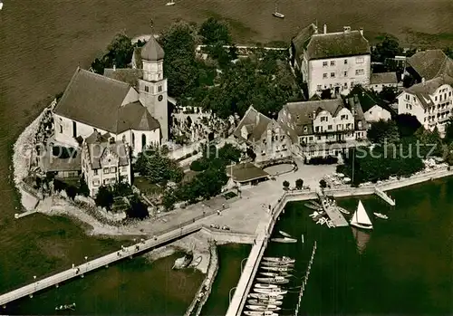 AK / Ansichtskarte Wasserburg_Bodensee Fliegeraufnahme Totalansicht Wasserburg Bodensee