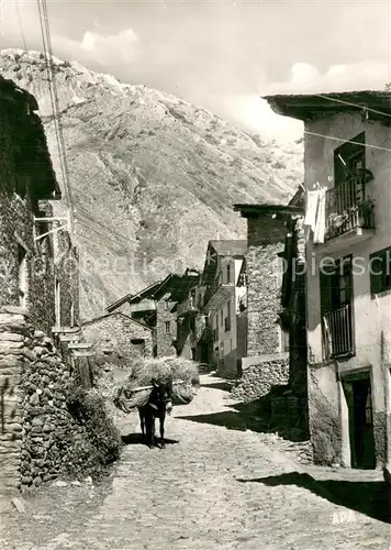 AK / Ansichtskarte Canillo_Andorra Alte Gasse m. Esel 