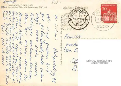 AK / Ansichtskarte Ruhpolding Campingplatz Ortnerhof Ruhpolding
