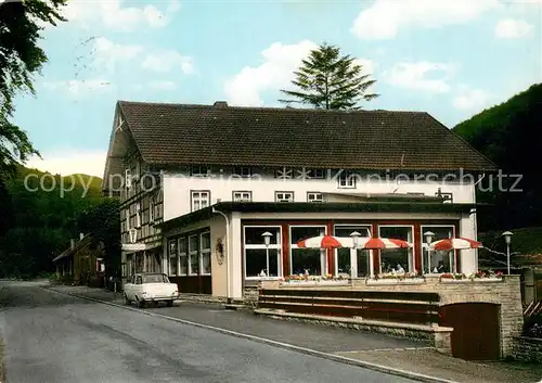 AK / Ansichtskarte Herzberg_Harz Harzhotel Zum Paradies Aussenansicht Herzberg Harz