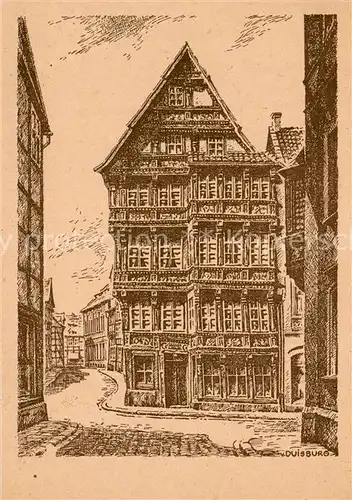 AK / Ansichtskarte Alt_Hildesheim Am Rolandhospital Zeichnung Alt_Hildesheim