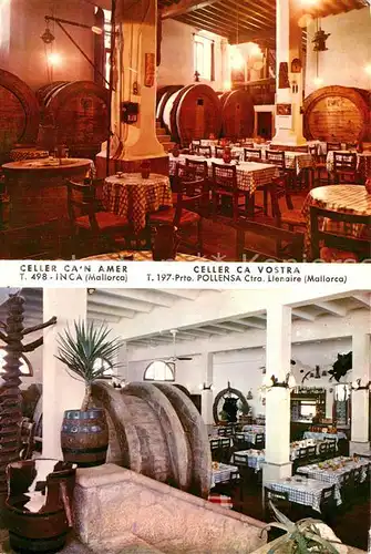 AK / Ansichtskarte Inca Celler Can Amer Celler Ca Vostra Gastraeume Inca