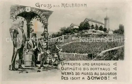 AK / Ansichtskarte Heilbronn_Neckar Winzer im Weinberg Heilbronn Neckar