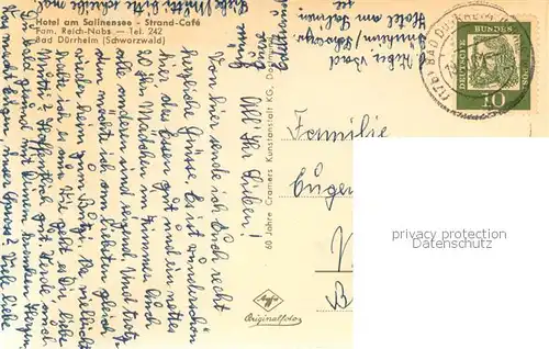 AK / Ansichtskarte Bad_Duerrheim Hotel am Salinensee Strandcafe Bad_Duerrheim