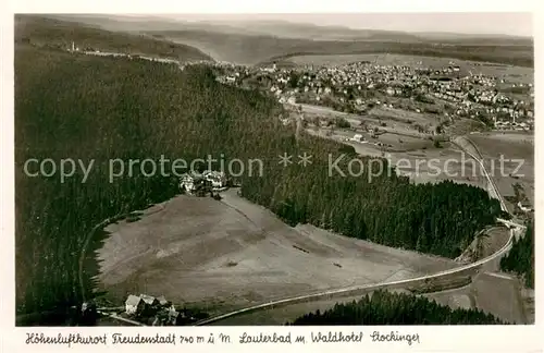 AK / Ansichtskarte Freudenstadt Lauterbad mit Waldhotl Stockinger Fliegeraufnahme Freudenstadt