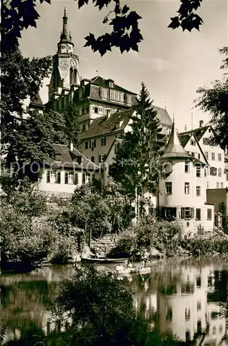 AK / Ansichtskarte Tuebingen Neckar mit Hoelderlinturm und Aller Aula Tuebingen