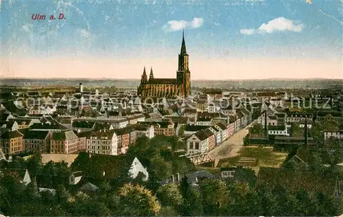 AK / Ansichtskarte Ulm__Donau Panorama mit Muenster Feldpost 