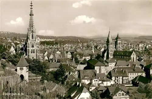 AK / Ansichtskarte Esslingen__Neckar Panorama mit Kirchen 