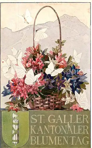 AK / Ansichtskarte St_Gallen_SG Offizielle Postkarte des kantonalen st. gallischen Blumentages Kuenstlerkarte St_Gallen_SG