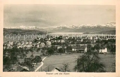 AK / Ansichtskarte Thalwil_ZH Panorama Zuerichsee Alpen 