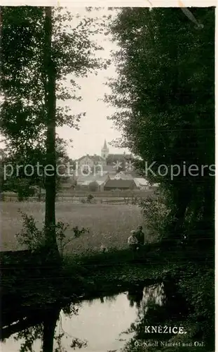 AK / Ansichtskarte Knezice_Kneschitz_CZ Durchblick zum Ort 