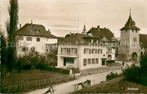 AK / Ansichtskarte Sempach_LU Motiv mit Turm Torbogen Sempach_LU