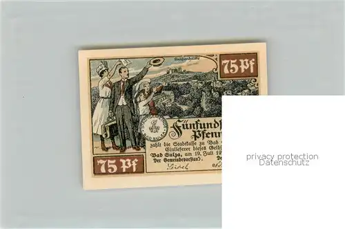 AK / Ansichtskarte Bad_Sulza Notgeldschein Fuenfundsiebszig Pfennig Bad_Sulza