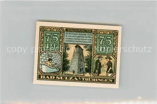 AK / Ansichtskarte Bad_Sulza Notgeldschein Fuenfundsiebzig Pfennig Bad_Sulza