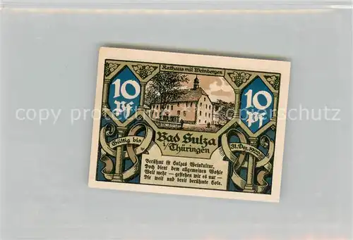 AK / Ansichtskarte Bad_Sulza Notgeldschein Zehn Pfennig Bad_Sulza