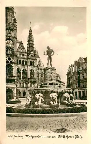 AK / Ansichtskarte Reichenberg_Liberec_Boehmen Metznerbrunnen am A.H. Platz 