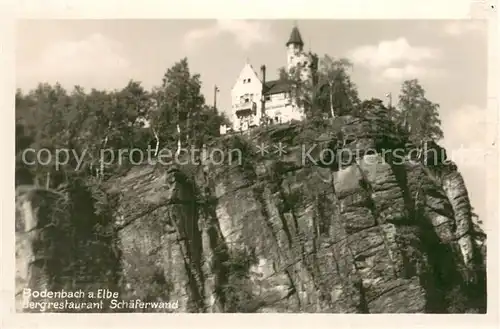 AK / Ansichtskarte Bodenbach_ Tetschen_Boehmen_Ustecky_Kraj_CZ Bergrestaurant Schaeferwand Aussenansicht 
