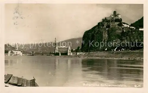AK / Ansichtskarte Schreckenstein_Burg_Strekov_Usti_nad_Labem_Aussig_CZ Burgruine v. Unten gesehen 