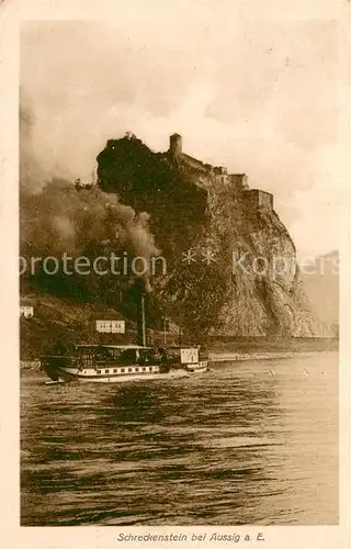 AK / Ansichtskarte Aussig_Usti_nad_Labem Schreckenstein m. Dampfer 