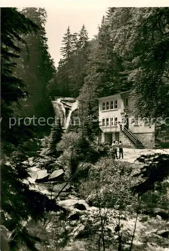 AK / Ansichtskarte Szklarska_Poreba_PL Wodospad Szklarki i schronisko PTTK Kochanowka 