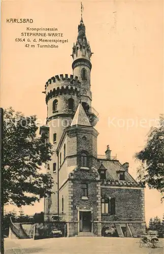 AK / Ansichtskarte Karlsbad_Eger_Karlovy_Vary Kronprinzessin Stephanie Warte Turm 