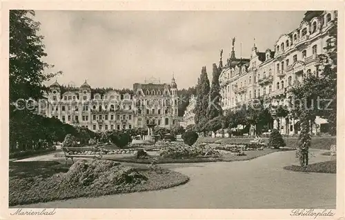 AK / Ansichtskarte Marienbad_Tschechien_Boehmen Schillerplatz Marienbad_Tschechien