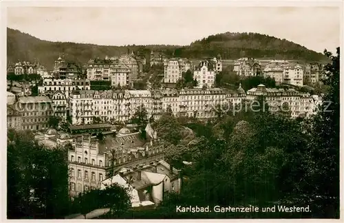 AK / Ansichtskarte Karlsbad_Eger_Karlovy_Vary Gartenzeile u. Westend Feldpost 