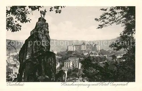 AK / Ansichtskarte Karlsbad_Eger_Karlovy_Vary Hirschensprung m. Hotel Imperial 