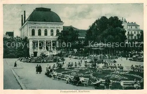 AK / Ansichtskarte Franzensbad_Boehmen Kurhaus m. Park Franzensbad_Boehmen