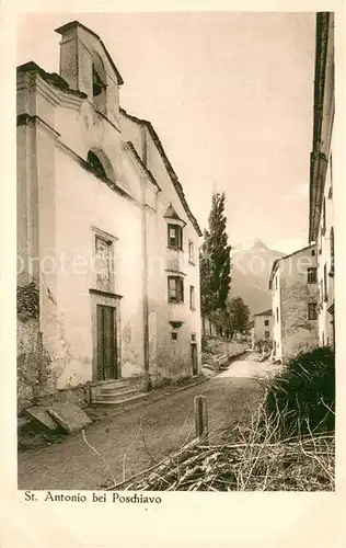 AK / Ansichtskarte Sant_Antonio_Poschiavo Dorfpartie mit Kirche Serie VIII Kirchen und Kapellen in Graubuenden 