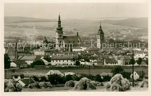 AK / Ansichtskarte Vyskov_Wischau_CZ Ortsansicht mit Kirche 