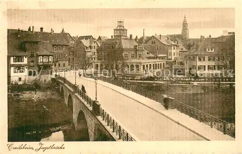 AK / Ansichtskarte Crailsheim Jagstbruecke Feldpost Crailsheim